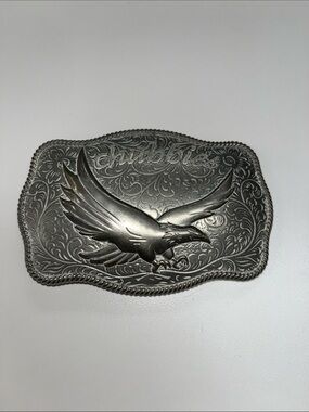 chubbies Silver Eagle Engraved Belt Buckle